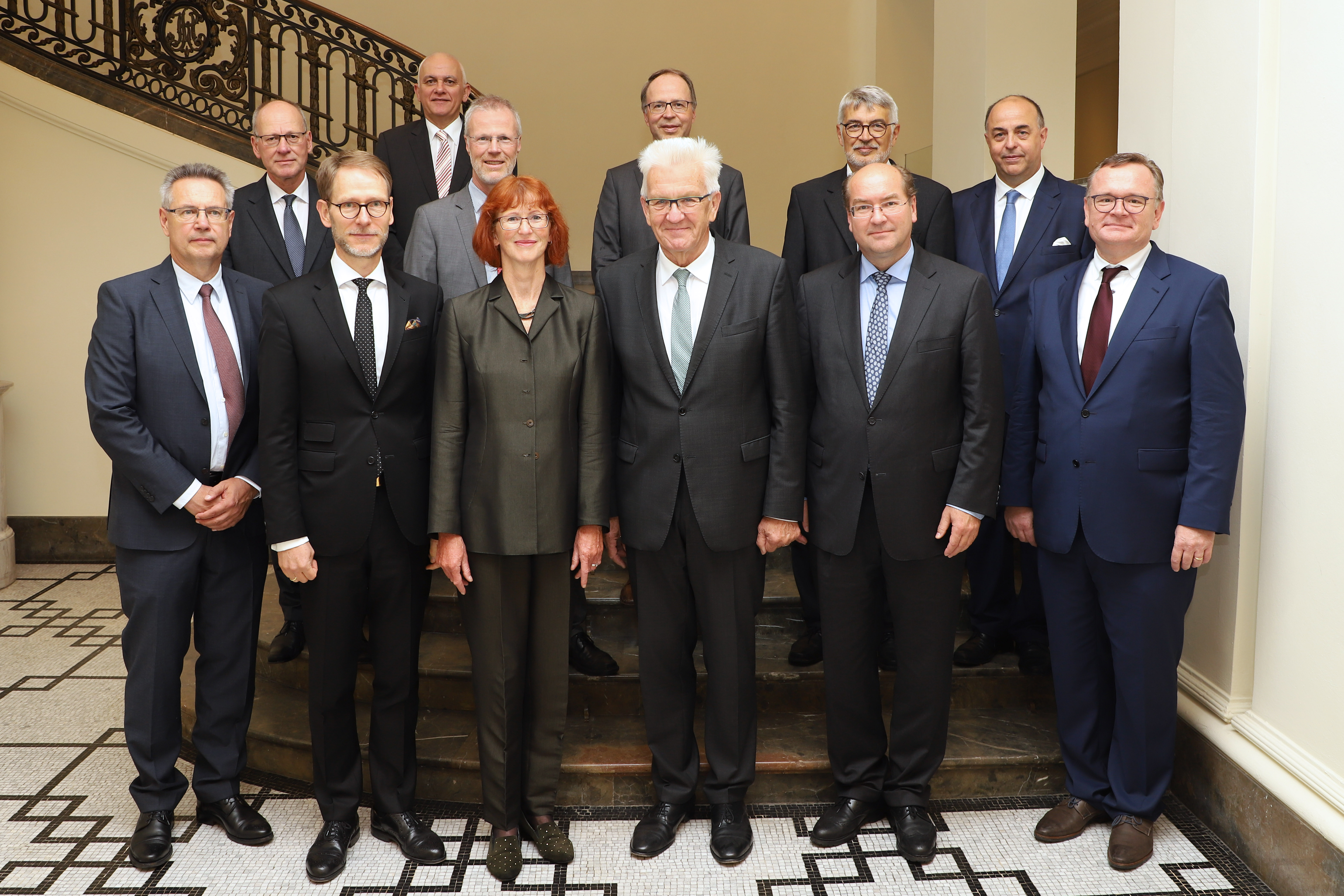Empfang der Präsidentinnen und Präsidenten der Obergerichte und den Generalstaatsanwälten Baden-Württembergs am 11. Juli 2019 in der Villa Reitzenstein in Stuttgart